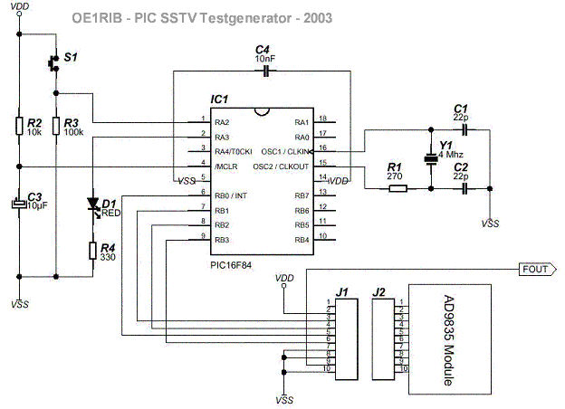 SSTV Testgenerator schematic