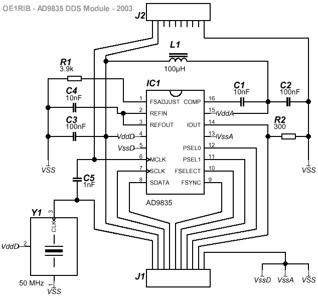 AD9835 Module Schematic