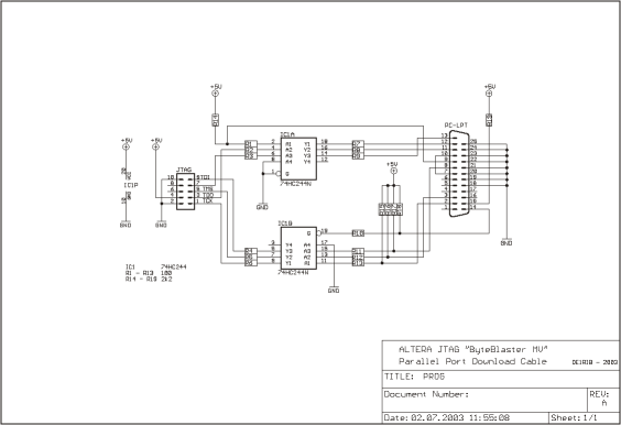 JTAG programmer schematic