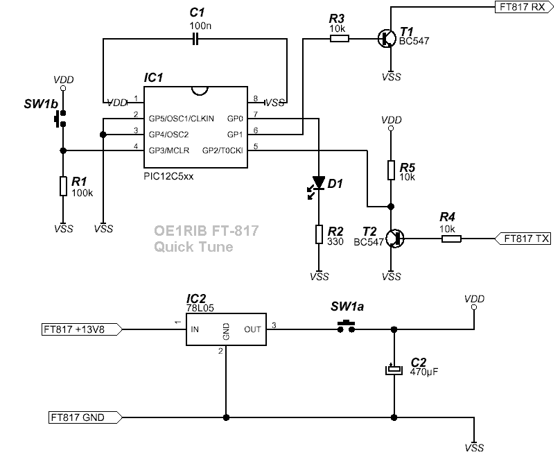 FT-817 QuickTune schematic